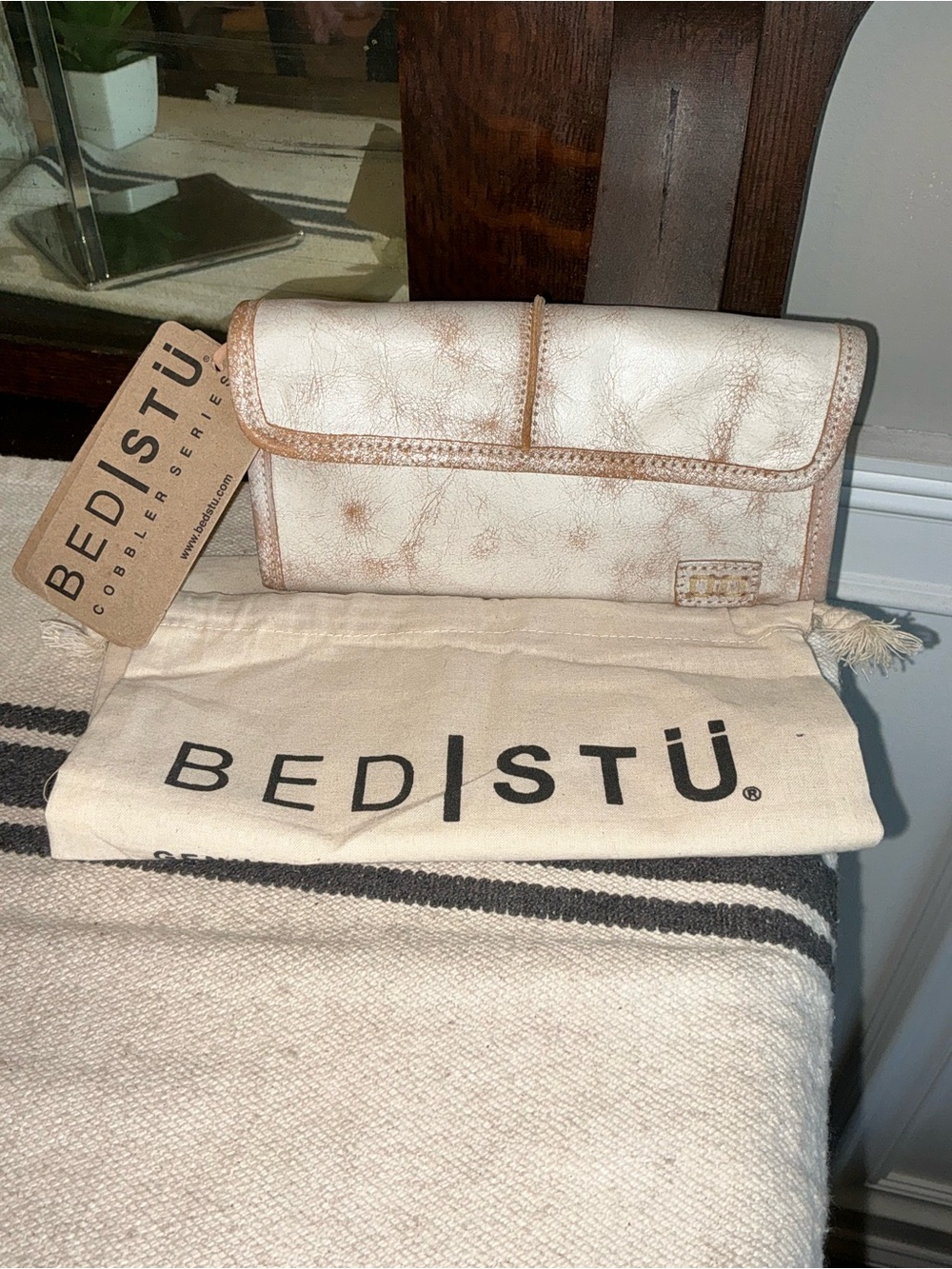 NWT Bed Stu Leather Canton Wallet Clutch Nectar Lux MSRP $169
